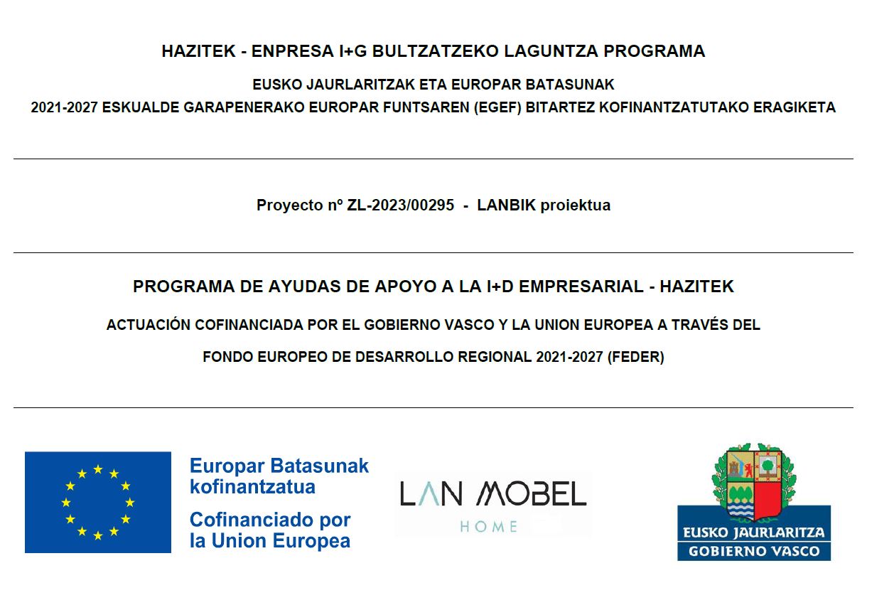 LanMobel, S. Coop. has received support from the Basque Government and the European Union